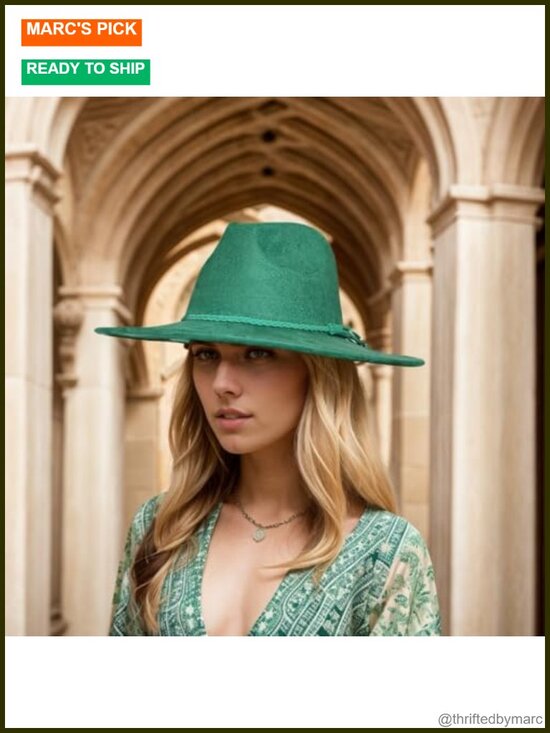 Wide Brim Felt Panama Fedora Hat with Adjustable Strap main image 6